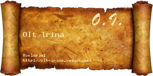 Olt Irina névjegykártya